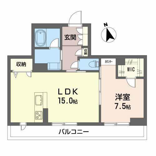 アルカータ三百人町(1LDK/3階)の間取り写真
