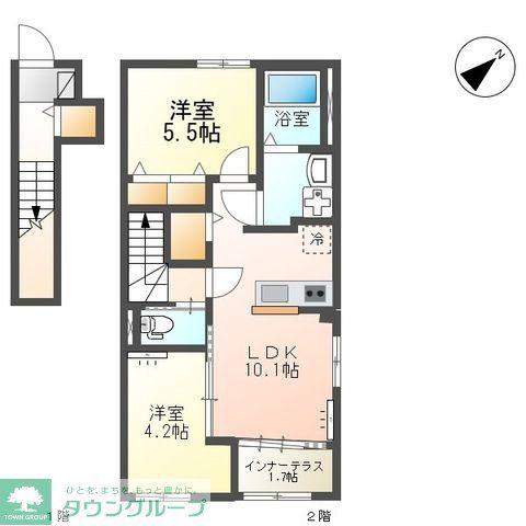 ISOLA(2LDK/2階)の間取り写真