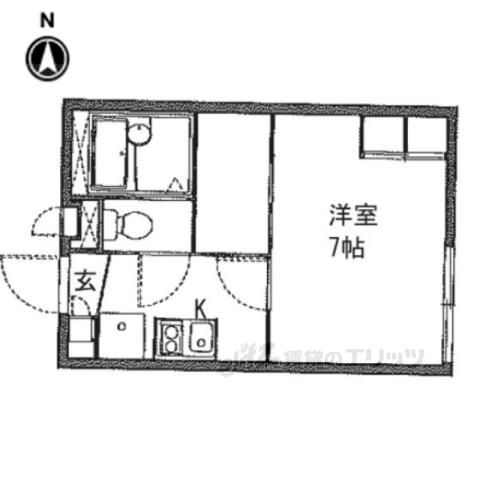 レオパレスINUI2(1K/2階)の間取り写真
