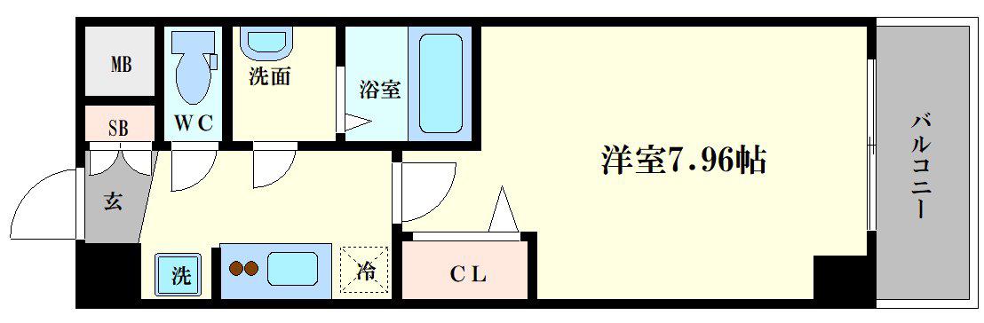 ラヴィータ難波元町旧TOYOTOMI STAY PREMIUM 難波(1K/3階)の間取り写真