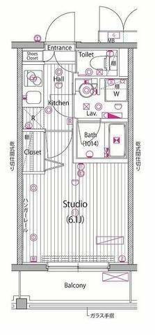 ガーラ・ヴィスタ横濱西口(1K/8階)の間取り写真