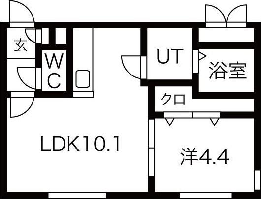 KURAXIA(1LDK/4階)の間取り写真