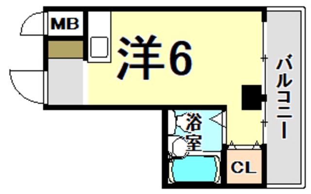 アーチ立花2(ワンルーム/5階)の間取り写真