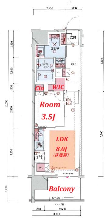 プレシス東京三ノ輪 弊社管理物件(1LDK/9階)の間取り写真