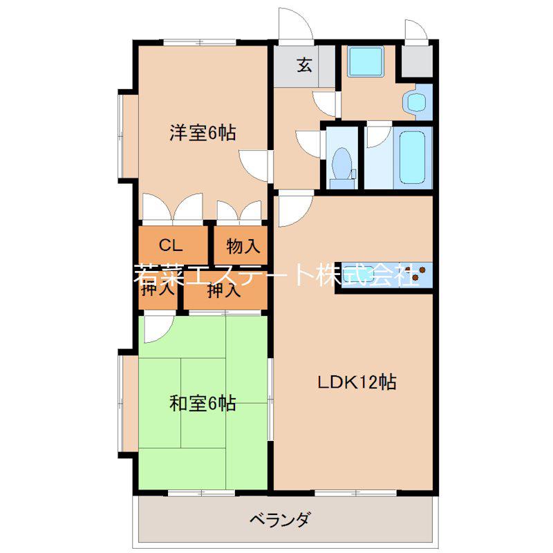 グリーンヒルズ東山(2LDK/5階)の間取り写真