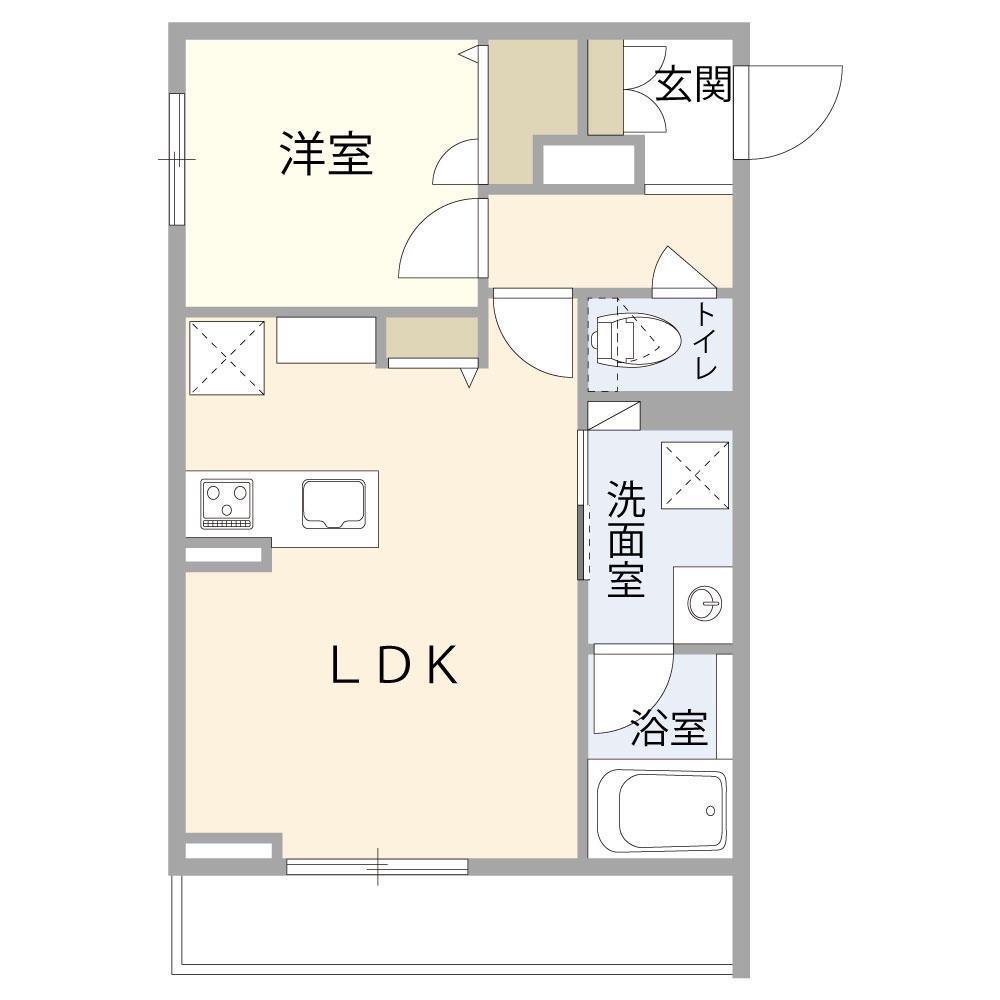 シャーメゾン春日町(1LDK/2階)の間取り写真