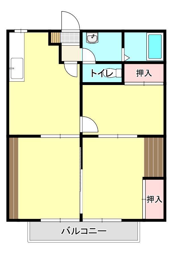 ファミール新白河I(3DK/1階)の間取り写真