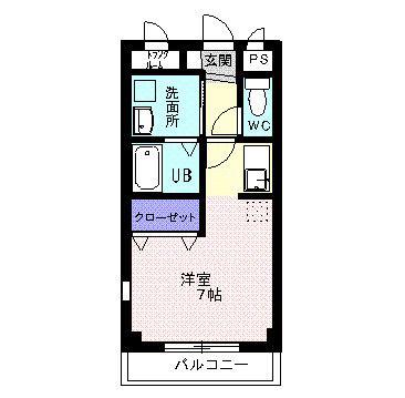 トランキールY(ワンルーム/1階)の間取り写真