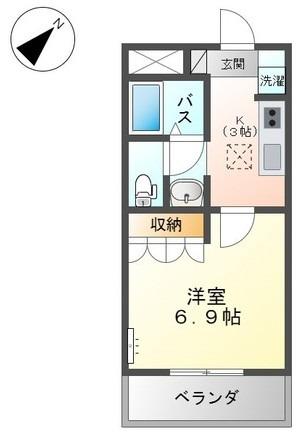 フルハウス西阿知(1K/1階)の間取り写真