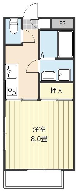 コーポエス(1K/1階)の間取り写真