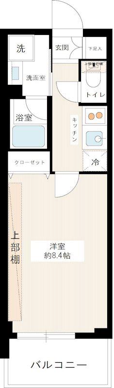 フュージョナル王子HYS(1K/12階)の間取り写真