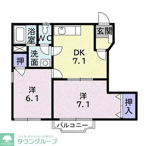 プリマベーラ(2DK/1階)の間取り写真