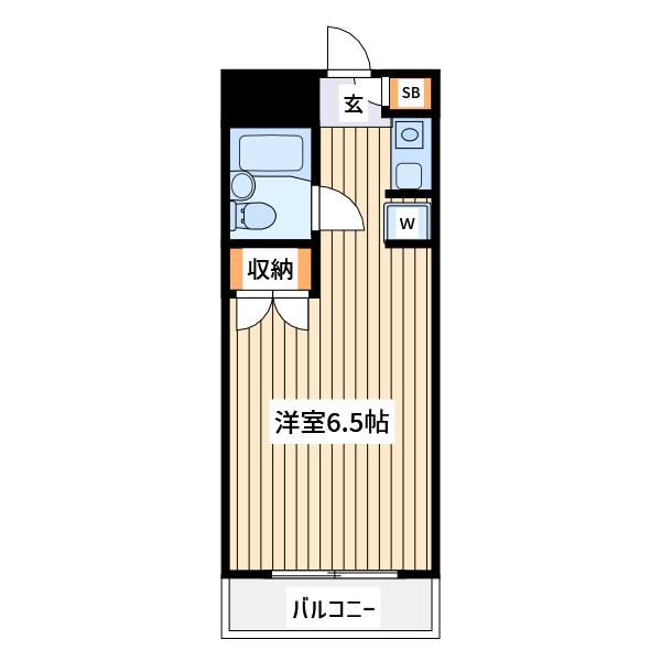 ティクス1(ワンルーム/9階)の間取り写真