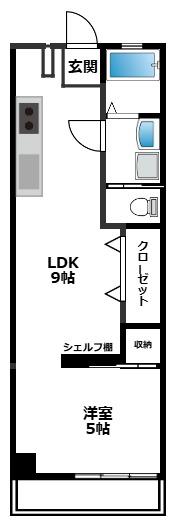 浅賀マンション(1LDK/3階)の間取り写真