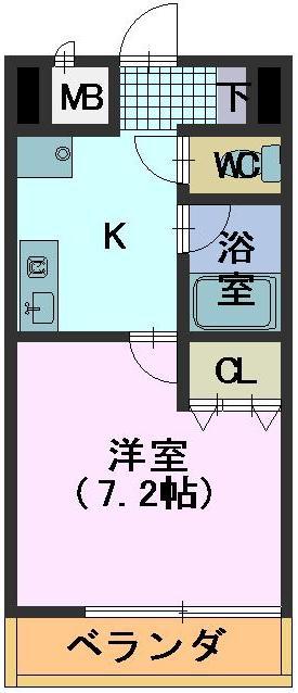 PROMENADE本山(1K/1階)の間取り写真