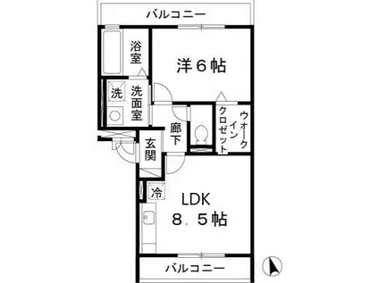 グランシャリオSG(1LDK/2階)の間取り写真