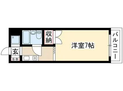 ハニリリカIII(ワンルーム/6階)の間取り写真