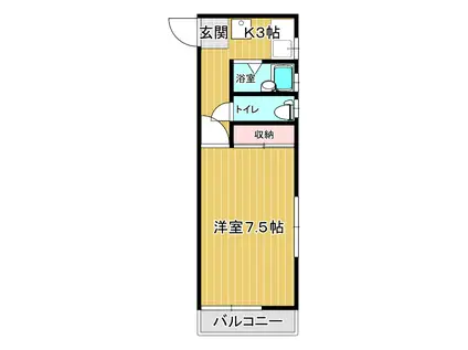 ハイツプラム(1K/2階)の間取り写真