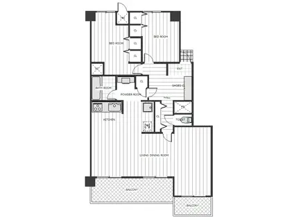 ライオンズヴィアーレ花小金井(2LDK/5階)の間取り写真