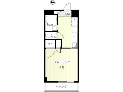 グランディ志度(1K/1階)の間取り写真