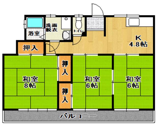 サンハイツ昭和(3K/2階)の間取り写真