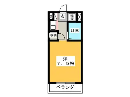 アップライト三田マンション(ワンルーム/2階)の間取り写真