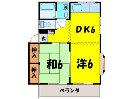 平成ハイツ(2DK/1階)の間取り写真