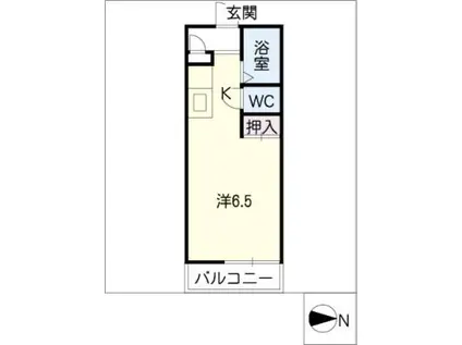 カーサピスタッシュ(ワンルーム/1階)の間取り写真