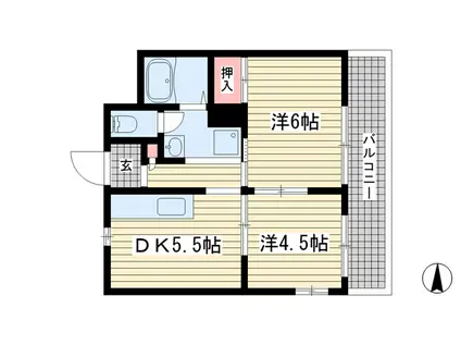メゾン三宮(2DK/4階)の間取り写真