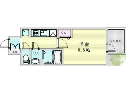 アドバンス大阪ヴェンティ(1K/3階)の間取り写真
