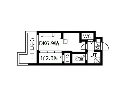 ALMO CASA三国ケ丘(1DK/2階)の間取り写真