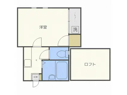 コンパートハウス藤崎(1K/2階)の間取り写真