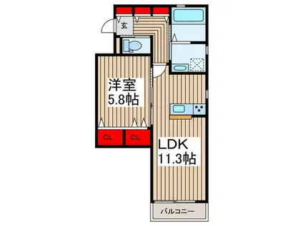 メゾンムラカミ(1LDK/3階)の間取り写真