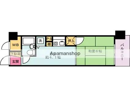 ライオンズマンション川崎大師第2(1DK/4階)の間取り写真