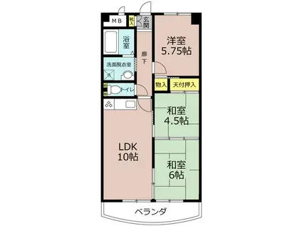 エクセル東加古川壱番館(3LDK/2階)の間取り写真
