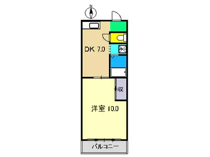 ロイヤルガーデンI(1DK/7階)の間取り写真