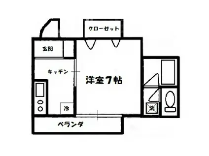 本宮ヴィレッジ(1K/3階)の間取り写真