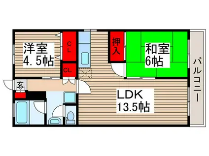 弥生マンション(2LDK/1階)の間取り写真