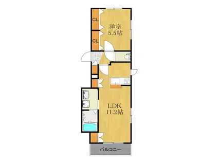 MALIE NALU(1LDK/2階)の間取り写真