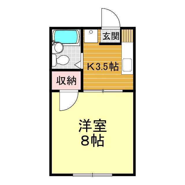 山の田キャロル(1K/1階)の間取り写真