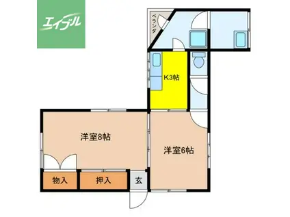 大浜アパート(2K/2階)の間取り写真