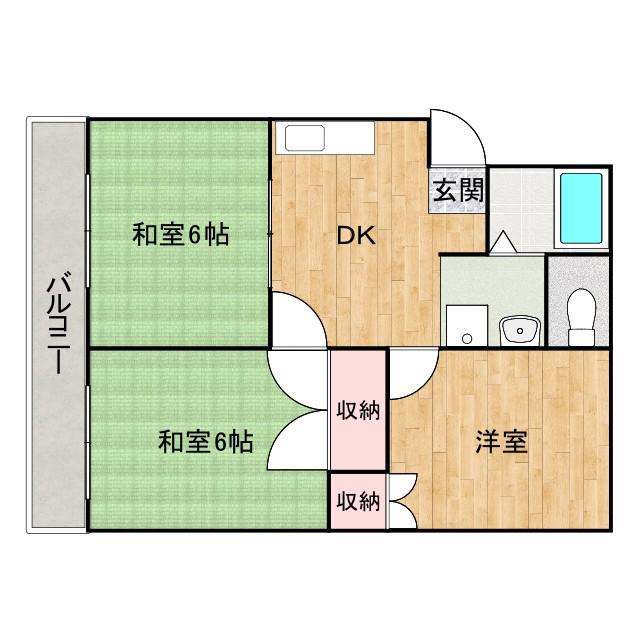 サンシャイン南手城(3DK/3階)の間取り写真