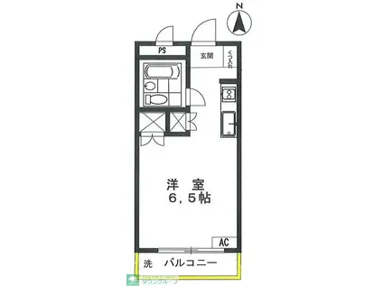パイオニアヴィーナス(ワンルーム/3階)の間取り写真