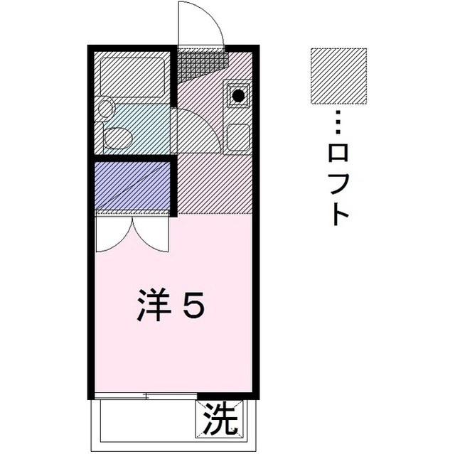 コーポサクラメントB(ワンルーム/2階)の間取り写真