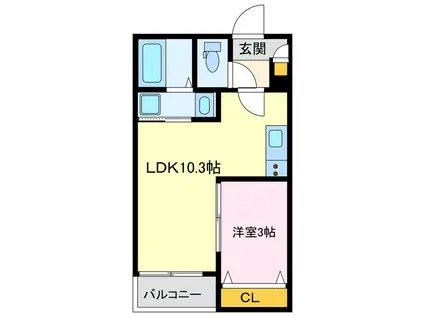 WARREN MINATOI(1LDK/1階)の間取り写真