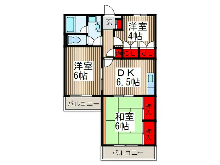 秋本マンション 2階階 間取り
