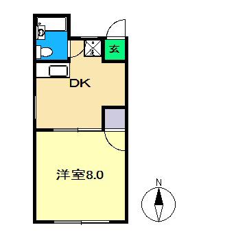 スミダハイツ(1DK/3階)の間取り写真