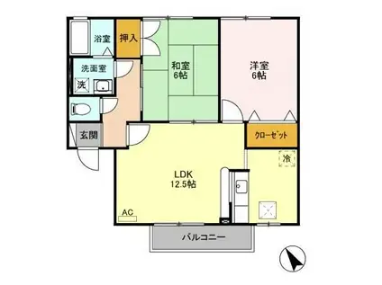 セジュールソフィアA(2LDK/1階)の間取り写真