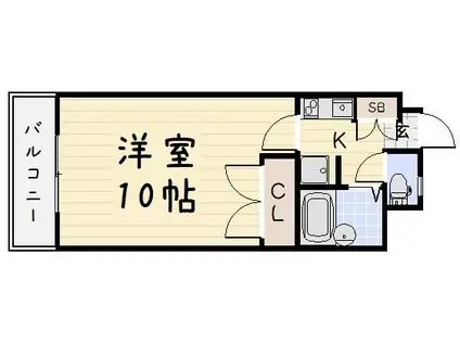 ハートフル北方(1K/5階)の間取り写真