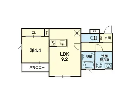 セブンピース(1LDK/2階)の間取り写真